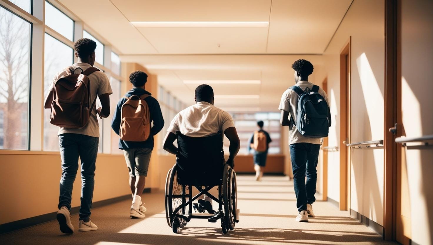 Caminho Atípico alunos vão em direção a sala de aula