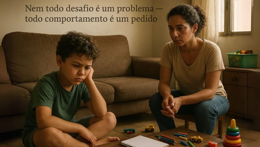mãe observando o filho brincar