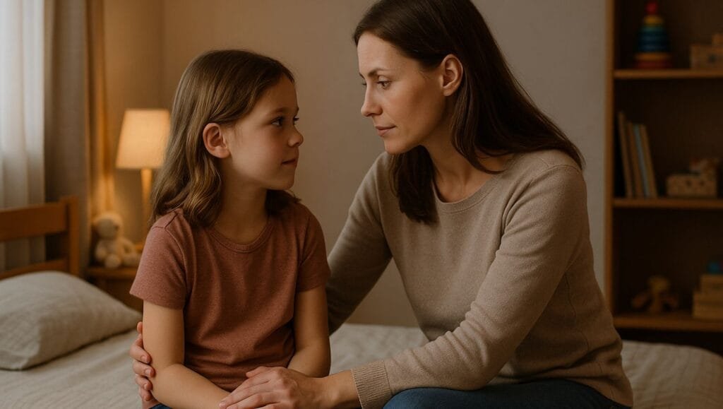 Uma mãe e uma filha que possui TPAC